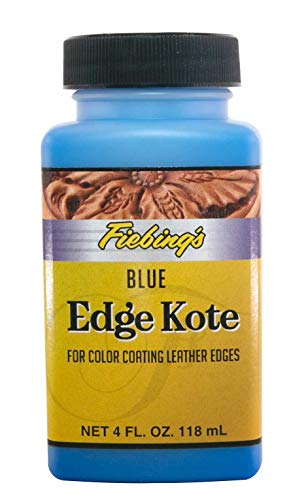 Fiebing's Edge Kote 4 Fl Oz - Blue - for Coloring Leather Edges on Purses, Bags, Shoes, Holsters, Wallets,etc - color: BLUE