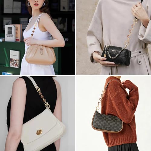 Anbys 2Pcs Bag Extender Chain Purse Strap Extender for Handbags Purse Extender Chain Purse Strap Replacement Accessories Bag Charms (Coffee Heart/Moon) - color: coffee