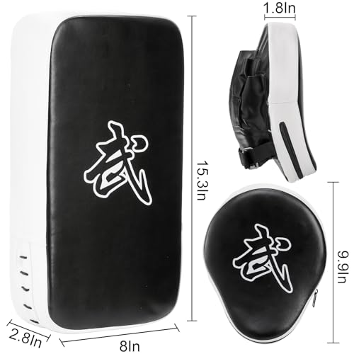 WUWEOT 2-in-1 Punching Mitts Kick Pack Set, Boxing Mitts Focus Pads and Taewondo Kick Pad, Adjustable Soft Shield Durable Training Pads Set for Boxing, Kickboxing, Karate, Muay Thai, MMA Training