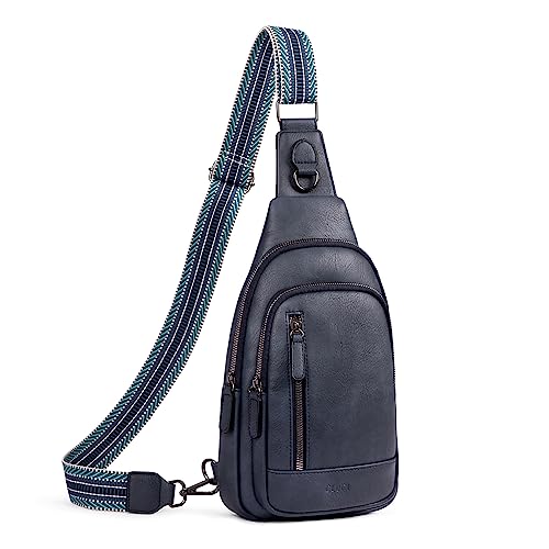 CLUCI Crossbody Bags for Women Men,Leather Sling Bag Cross Body Backpack for Woman Gifts for Women Birthday Unique - color: 1-1 Blue