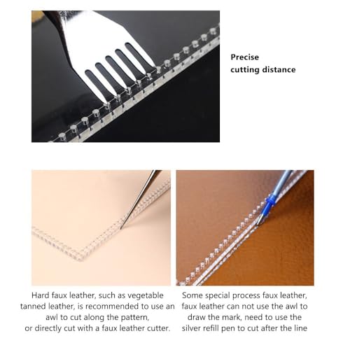 8pcs Acrylic Long Wallet Template for DIY Cutting Pattern | 1:1 Scale, Faux Leather Pattern Making, Protective Kraft Paper, 1.1-8.3 In Range