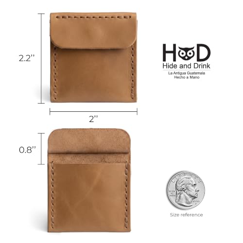 Hide & Drink, Wedding Ring Case, Engagement Pouch, Bride and Groom Jewelry Storage, Marriage Travel, Proposal Ring Holder, Full Grain Leather, Handmade, Single Malt Mahogany - color: Single Malt Mahogany