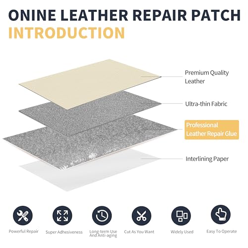 ONine Leather Repair Patch，Leather Repair Tape, 3 x 60 inches Leather Repair Patch for Furniture,Vinyl Repair Kit，Leather Couch Patch，for Sofas, Furniture, Car Seats, Office Chairs(Rice White) - color: Rice White, size: 3 x 60 inches