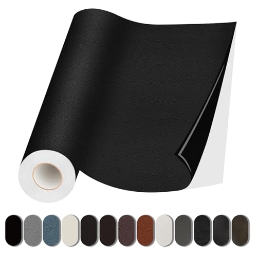 Leather Repair Patches, Self Adhesive Vinyl for Couches Furniture - color: Black, size: 3.5X79 inch
