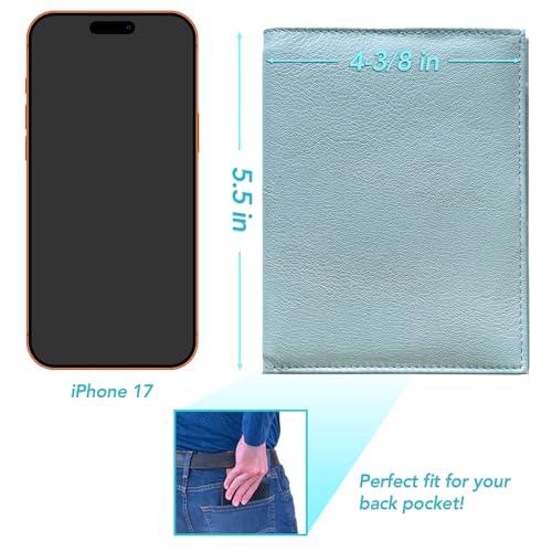 Chambray RFID Genuine Leather Passport Wallet - color: Chambray