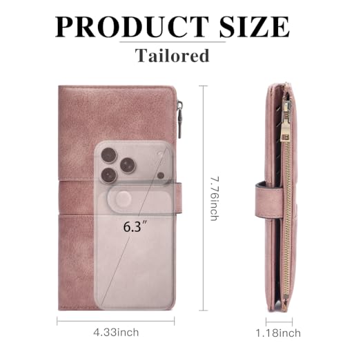 GOIACII Leather Womens Wallet RFID Slim Card Holder Wallets Pink - color: A02 Pink
