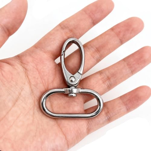 Swivel Lobster Claw Clasps 1.5 Inch 15pcs - Heavy Duty Metal Clasps with Secure Lock, Curved Snap Hooks for Bags, Jewelry Making, Keychains, Lanyards & DIY Craft Supplies (Silver, 1.5 inch) - color: Silver, size: 1.5 inch