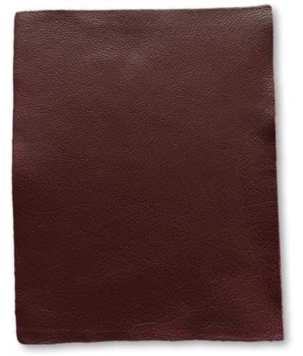 Natural Grain Cow Leather: 8.5'' x 11'' Pre Cut Leather Pieces (Burgundy, 5-Pack) - color: Burgundy, size: 5-Pack