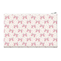 Money Bag with Zipper, Cute PU Leather Cash Bags, Portable Bank Bag Money Pouch for Cash, Coins, Checks, Receipts, Invoices Cosmetics Tools, Deposit Bag for Office Travel, Pink Bow - color: Pink Bow