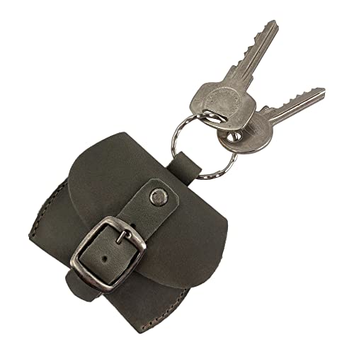 Hide & Drink, Tiny Purse Keychain Handmade from Full Grain Leather, Key Ring Pouch, Mini Bag, Cute Accessories :: Dark Jade - color: Dark Jade