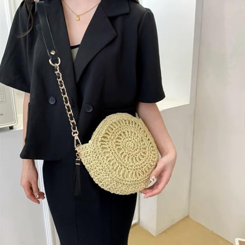 25 Inch PU Leather Handbag Handle with Tassel Pendant Microfiber Leather Purse Chain Strap Flat Bag Chain Replacement for Women Shoulder Crossbody Bag Handbag DIY Crafts(Black Gold) - color: Black
