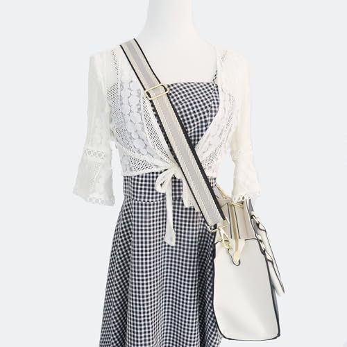 Bag Straps 1.5" Wide Purse Strap Adjustable Replacement Long Crossbody for Thick Shoulder Bags Canvas Handbags - color: Gold Hardware-1001-black