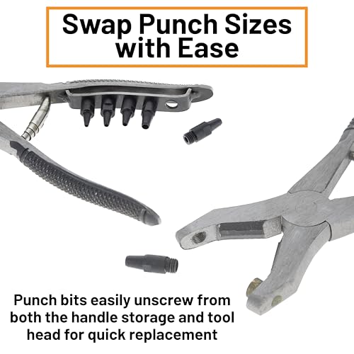 SE 8.75-Inch Stainless Steel Leather Punch Pliers with Replaceable Screws - Model 7926LP