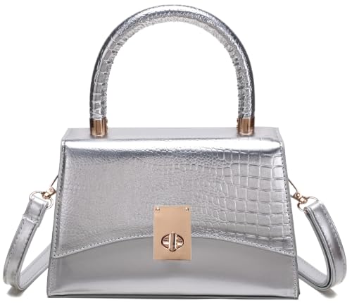 JHVYF Women Small Crossbody Bags Shoulder Bag Classic Satchel Handbags Ladies Cute Purses Satchels bag mini purse for women - color: 1#silvery