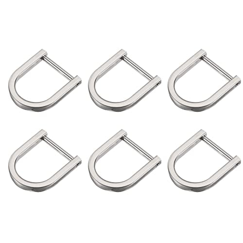 METALLIXITY Metal D Rings Non-welded D-shaped Ring Buckle Hardware DIY Keychains Card Holders Purse - color: Silver Tone, size: 15mm