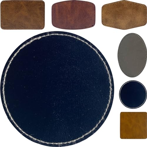 Black Blank Leather Hat Patches for Laser Engraving(Ø2.5 Inch),Round/Circle Leatherette Patches Iron-on with Heat Press Adhesive Backing (Pack of 30) - color: Black, size: Round