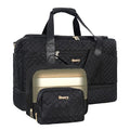 Stuery Weekender Bags for Women with Toiletry Bags: Large Overnight Bags Travel Duffel Bag Carry On Shoulder Weekend Tote with Shoe Compartment and Wet Pocket for Girls Airplane Traveling,Dark - color: B-3PCS All Dark