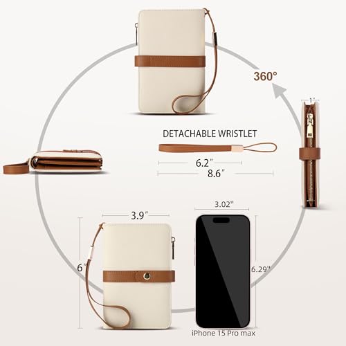 Small Wallet Women RFID Blocking Vegan Leather Slim Thin Bifold Credit Card Wallet Passport Holder Ladies Travel Wallet Mini Purse with Zipper Pocket - color: Beige Brown