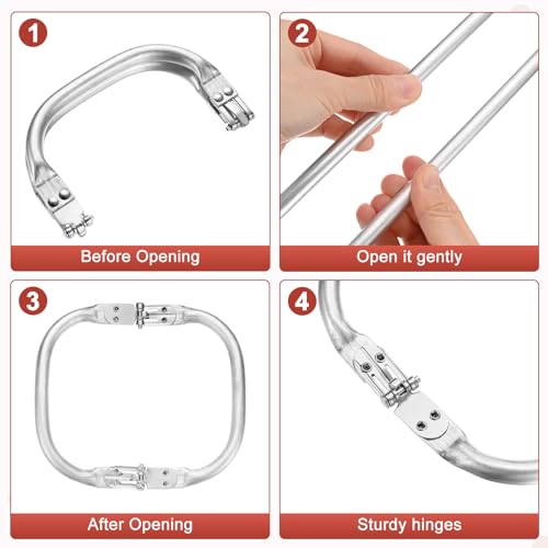 TIXIPEM 4.92IN Metal Purse Frame [2PCS] - Arc Rectangle Frame Kiss Lock Clasp Use for DIY Purse Handle Making Supplies & Sewing Bag Clutch Crafts - [Silver Tone] Bag Hardware Replacements - color: Silver Tone, size: 4.92IN