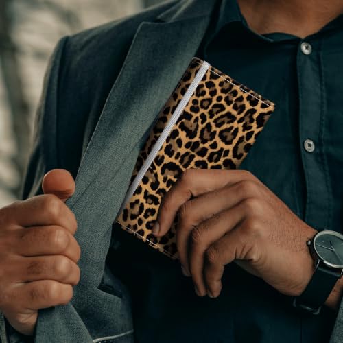 Checkbook Cover for Personal Checkbook, Cute Pu Leather Check Book for Women & Men, Slim Checkbook Holder with Pen Holder and Built-in Clear Plastic Divider, Dark Leopard - color: Dark Leopard