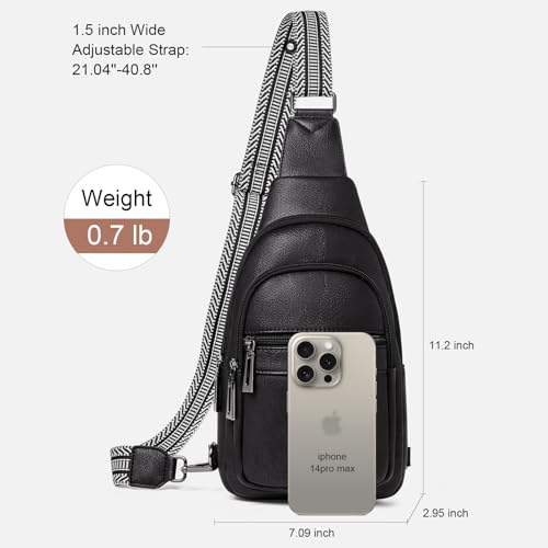 cakang Womens Sling Bag Crossbody Bags for Women Vegan Leather Sling Backpack Daypack Fanny Pack Crossbody Purse Travel - color: 1-black