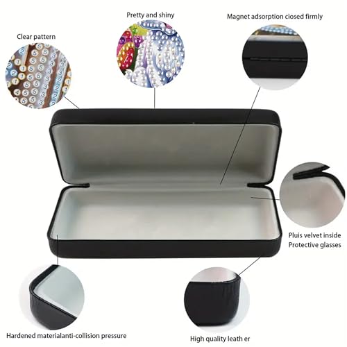 DIZAKIM 1pcs 5d Diamond Art Kits for Adults Small Diamond Painting Kit Gem Art Paint by Diamonds Dots Eyeglasses Case DIY for Beginner Women (#11) - color: #11