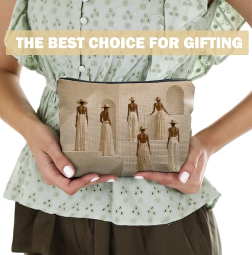 Modern Abstract Black Women Makeup Bag for Women | Black Woman Gifts,African American Woman Cosmetic Toiletry Bag Zipper Pouch - color: African American Woman