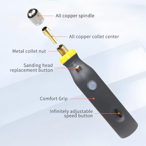 BAUSATZ Handheld Leather Edge Burnisher Electric Leather Burnishing Machine Leather Polish Machine Leather Edge Grinding Machine Electric Leather Burnishing Tool + 10PCS Ebony Wood Edge Slicker