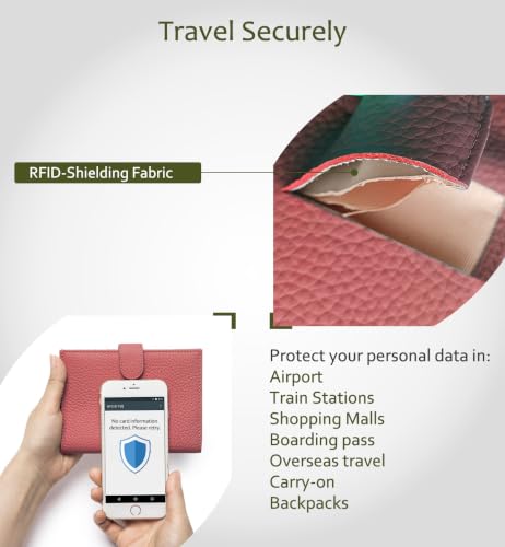 Slim RFID Leather Passport Wallet for Women, Gift Box Ready | Women's Travel Wallet with Passport Slot & Card Slots, Zipper Coin Pocket & Cash Holder Burnt Sienna (Brick Red) - color: Brick Red