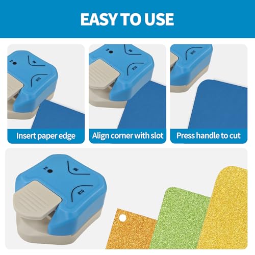 3-in-1 Paper Corner Rounder, Compact and Durable for 4mm/5mm/7mm/10mm Radiusand and Perforation, Round Corners Cutter Ideal for Card Making,Photo Cutter,Scrapbooking and DIY Projects - size: 2pack