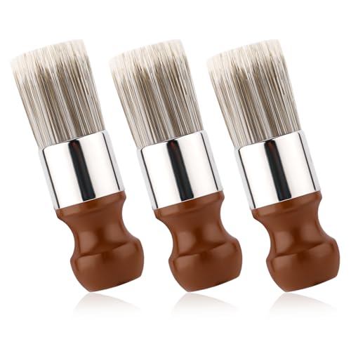 Tinoaly 3pcs Salve Brush for Leather Furniture, Soft Nylon Bristles Wood Repair Clean Brush Gentle Polish & Wax Applicator for Leather Care