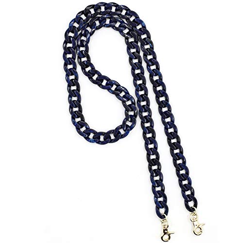 Aumey Clear White Black Brown Acrylic Chain Clutch Purse Strap Handles Bag Handbag Purse Replacement Chains 40 Inches - color: Navy