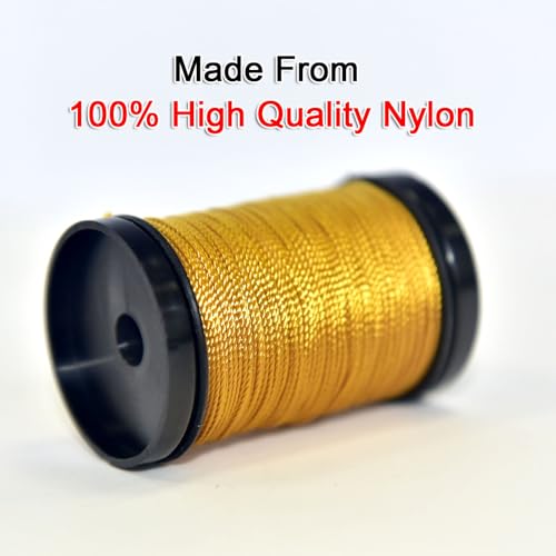30 Yards Heavy Duty Extra Strong Upholstery Nylon Sewing Thread for Machine, Home, Hand, Craft, and Denim Leather，Color：Gold - color: Gold