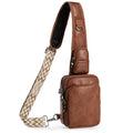 Sling Bag, Crossbody Bag with Anti-Theft Zipper & RFID Blocking for Travel Vegan Leather Crossbody Bags for Women - color: Coffee Brown