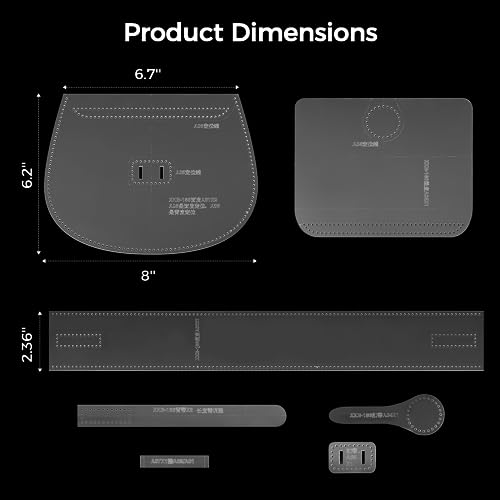 Acrylic Template Leather Pattern for Shoulder Bag Making, Template Kit for Leather Bag
