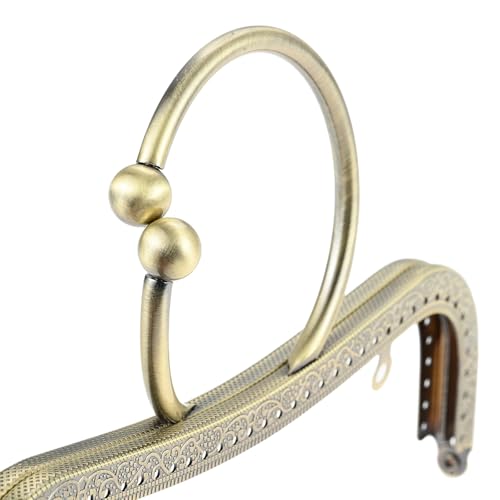 5PCS Bronze Metal Purse Clasp Frame,8.7" x 5.9" Arch Kiss Lock | Wallet Framework for DIY Sewing Craft, Handmade Coin Bag/Handbag/Shoulder Strap Bag, Smooth Surface Hardware - size: 8.7 Inch