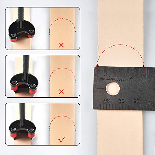 OWDEN Design 3Pcs. Leather Belt End Cutter Punch Set, Half-Round Shaped. - color: Half-Round