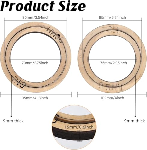 GLOBLELAND 2Pcs Round Circle Leather Cutting Dies Set 85mm/90mm Cutting Wooden Base Dies Punch Die Cut Templates for Handmade DIY Craft Leather Cloth - style: 2pcs