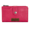 Wrangler Wallet for Women Bifold Card Holder with Zipper and ID Window - color: A-Hot Pink