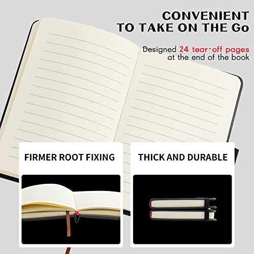 2Pack Pocket Notebook Small Notebook Journal Notebook 4 inches x 5.7 inches 200 Pages Leather Cover With Pen Holder Page Marker Ribbons (Black-withpen) - color: Black-withpen