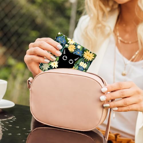 2Pcs PU Leather Small Squeeze Coin Purse Pouch Mini coin Bag Unique And Cute Wallet Cosmetic Bags Change Bag For Women Girls Men （Flowers and Black Cats - color: Flowers and Black Cats