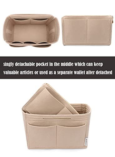 LEXSION Felt Purse Organizer Insert, Tote Bag Shaper Dividers with 5 Sizes - color: Beige, size: Medium