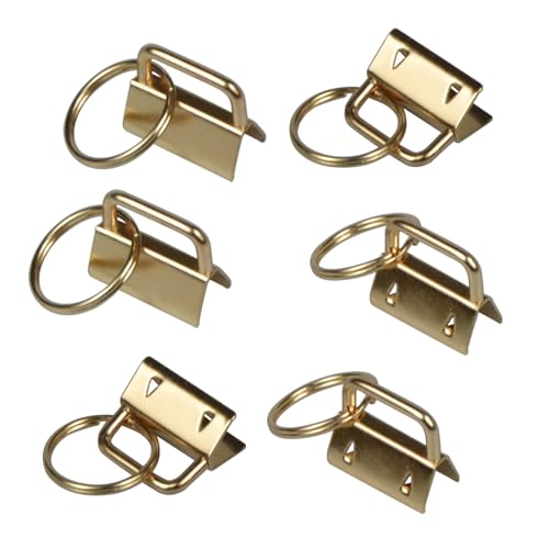 10 PCS Keychain Wristlet Hardware Set, 1 Inch Key Fob with Rings for DIY Bag Webbing, Lanyard & Wrist Strap Making Supplies (10pcs-Silver) - color: 10pcs-Silver