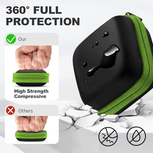 Square Earbud Case Portable EVA Carrying Case Storage Bag Cell Phone Accessories Organizer with Carabiner for Earphone, Earbud, Earpieces, SD Memory Card, Camera Chips, Tech Pouch, Green - color: B6-Square Green