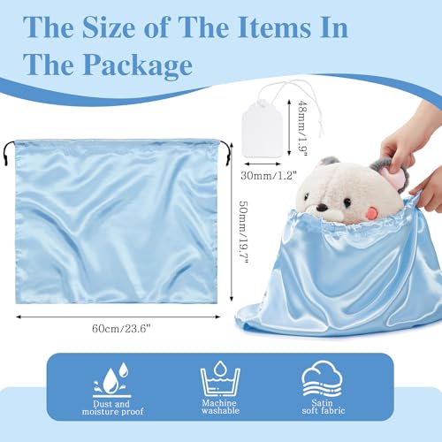 Ersmak 6 Pack Dust Bags for Handbags - Baby Blue Silk Dust Cover Bag for Purses Shoes - Satin Drawstring Dustproof Bags for Travel Storage - 23.6 x 19.7 In - color: Baby Blue, size: 23.6 x 19.7 In