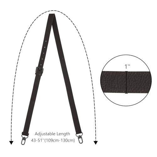 IBWell Genuine Leather Strap Replacement Crossbody Adjustable with Shoulder Strap Pads for Travel Duffel Bags - color: Expresso-gun Buckle