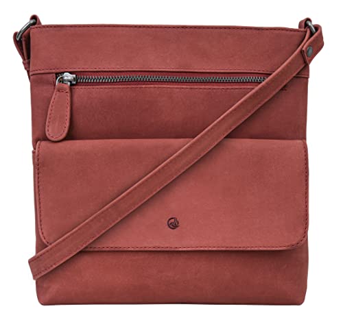 ANTONIO VALERIA Christmas Gift Piper Leather Crossbody Bag | Christmas Gift - color: Hunter Red