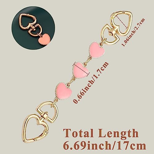 AGEN KGEN Women Purse Strap Extender Chain for Handbags - Exquisite Replacement Chain Strap - color: 1xlove-pink
