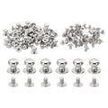 PATIKIL 7mm Leather Rivets, 30 Sets Round Button Head Studs Metal Screw Studs Posts Chicago Screws Rivet for Clothing Leather Crafts, Silver Tone - color: Silver, size: 7mm