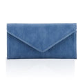 RFID Blocking Envelope Wallet, Vegan Leather Ultra Slim Trifold Multi-Card Holder with 2 ID Windows, Zippered Coin Pocket, Haze Blue - color: Haze Blue